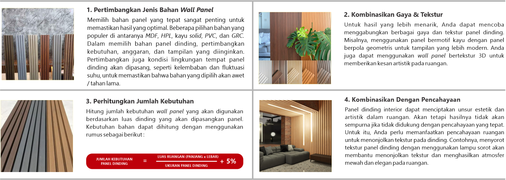 Yang harus diperhatikan sebelum pasang wall panel